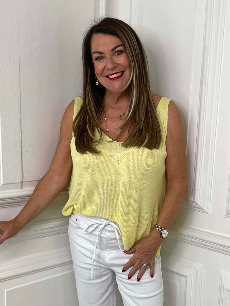 Knitted Vest Top - Lemon