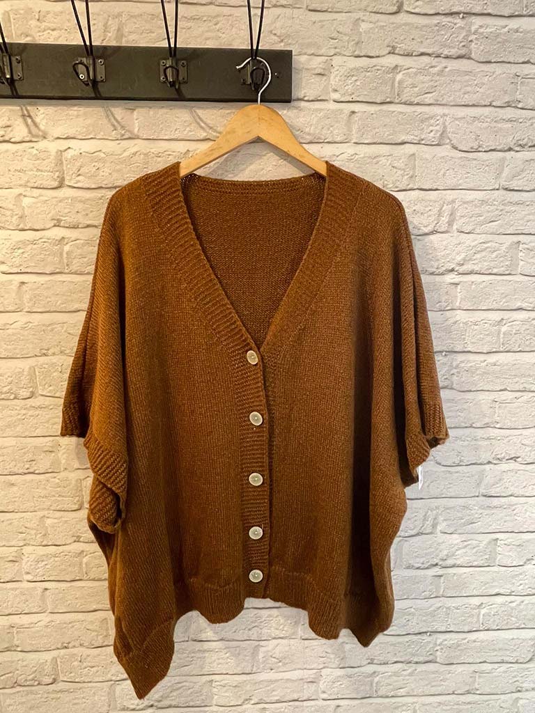 Slouchy Batwing Cardigan - Toffee