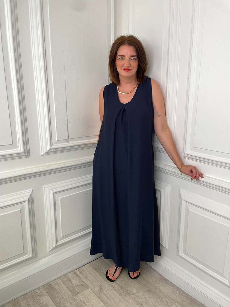 Sleeveless Midaxi Dress - Navy