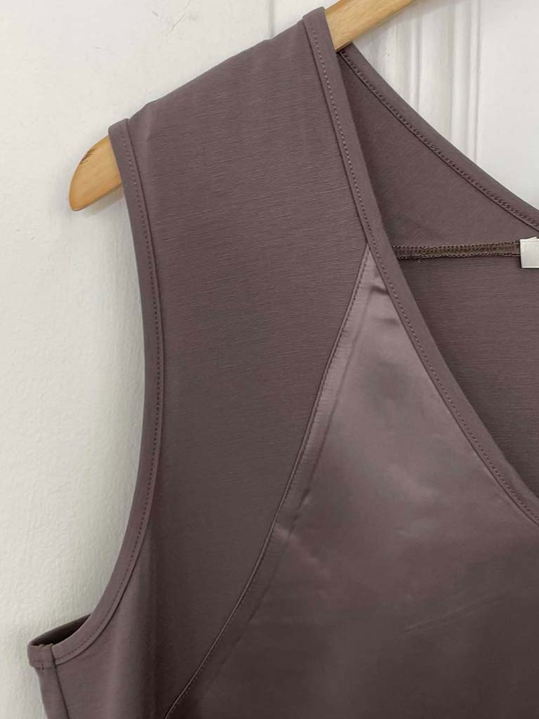 Malissa J Silk Feel Drawstring Vest - Latte