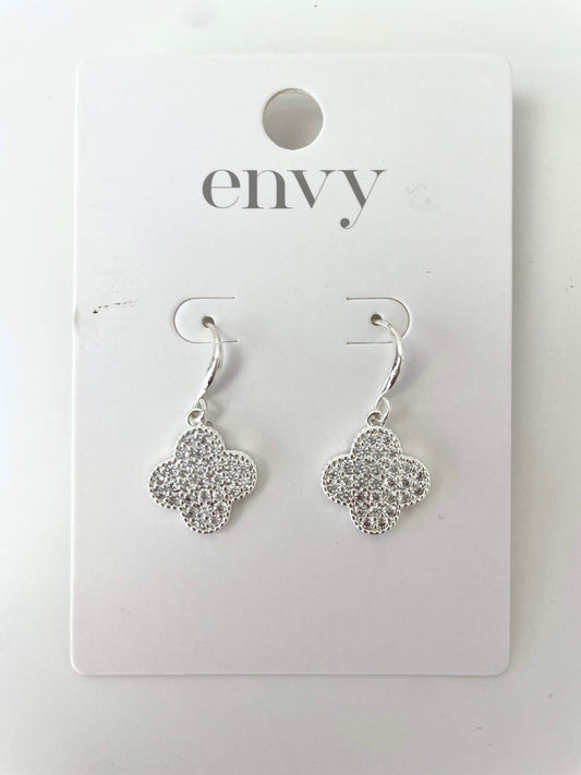 Envy Diamnté Alhambra Drop Earrings - Silver