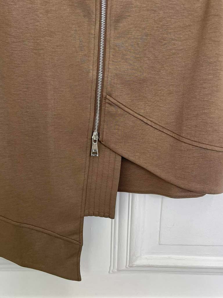 Malissa J Asymmetric Jersey Gilet - Coffee