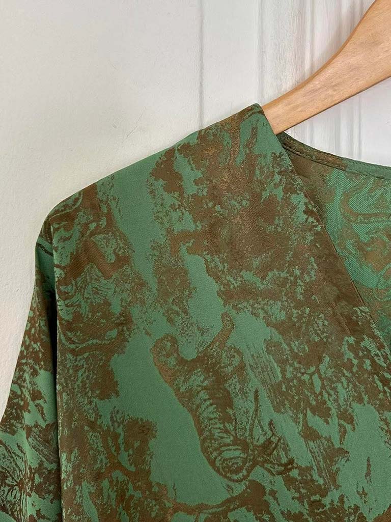 Jungle Print Kite Dress - Jade