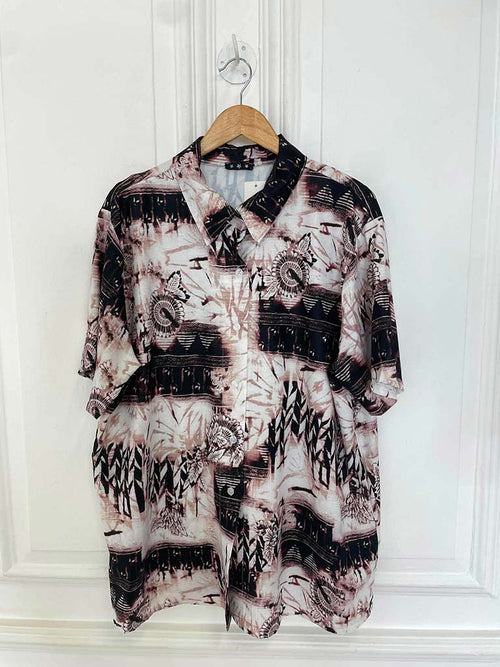 Boyfriend Style Shirt & Shorts Co-ord - Burnt Black