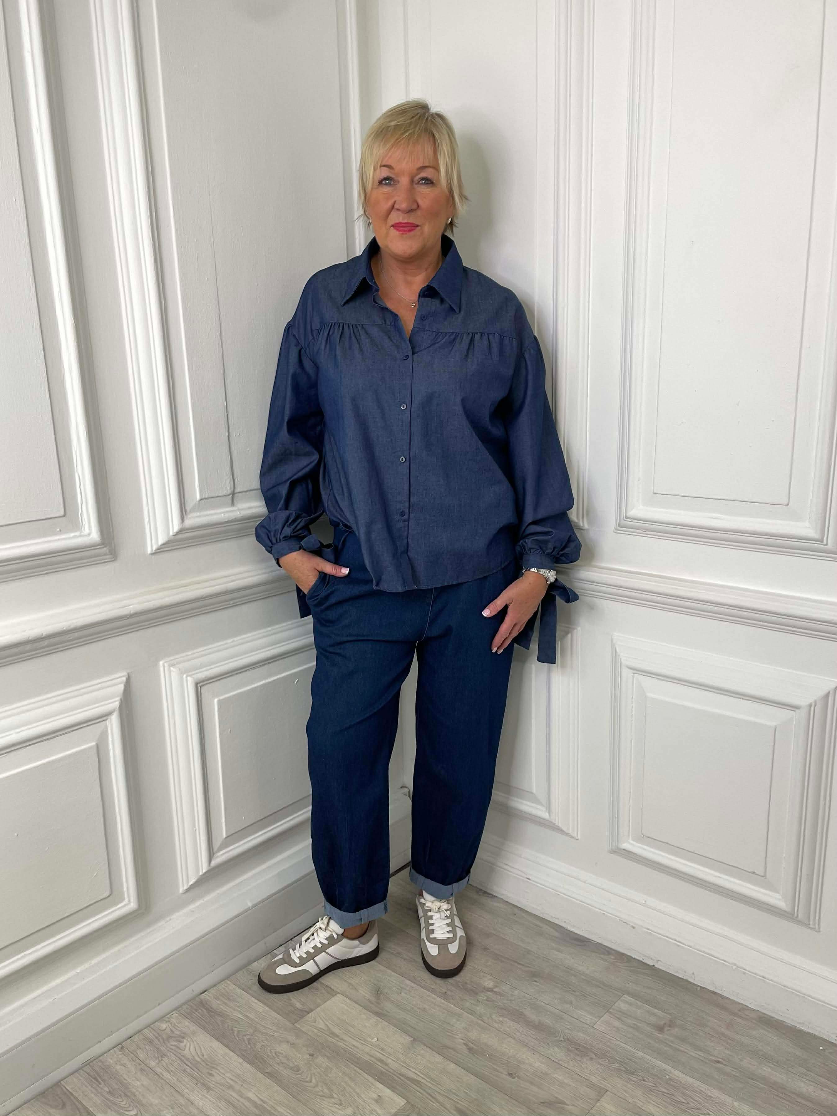 Denim Cocoon Trousers - Classic Blue