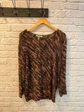 Malissa J Tie Dye Crinkle Top - Brown