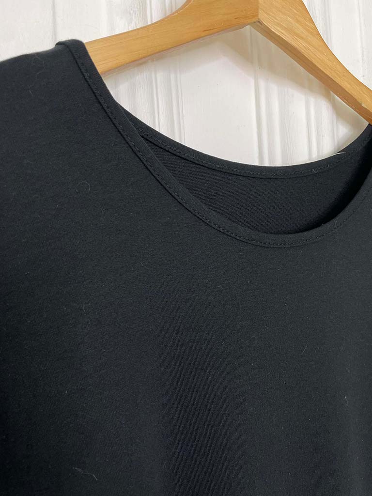 Drop Peplum Hem Dress - Black