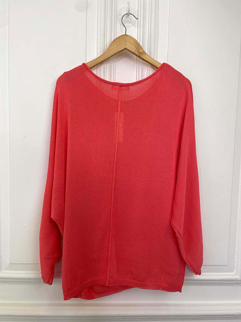 Malissa J Exposed Seam Knit - Coral