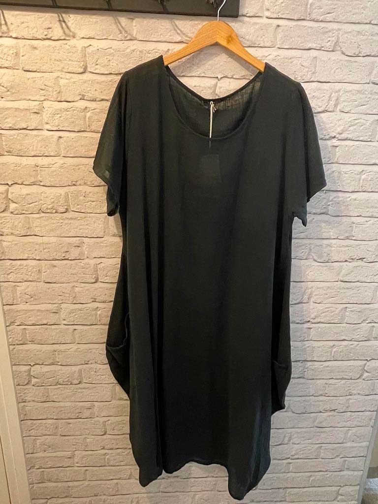 Cotton Cocoon Dress - Black