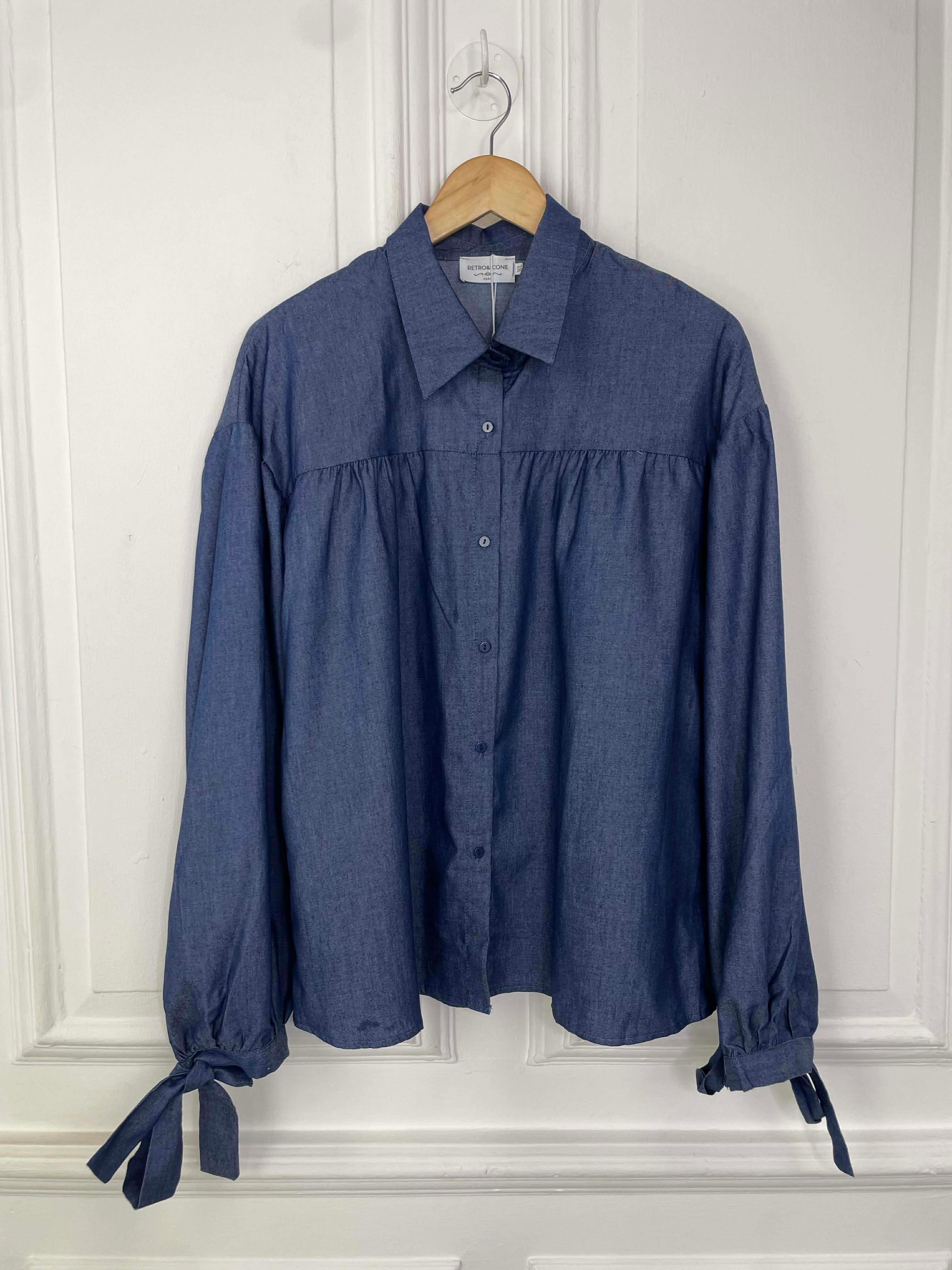 Denim Tie Cuff Shirt