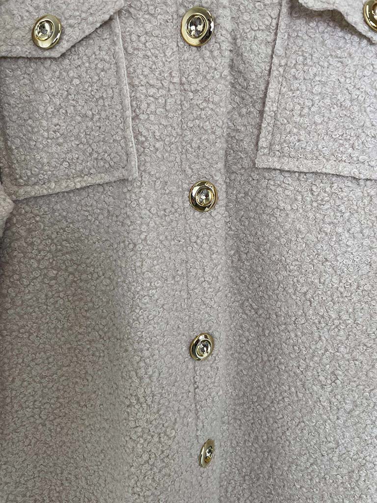 Boucle Boyfriend Jacket - Stone