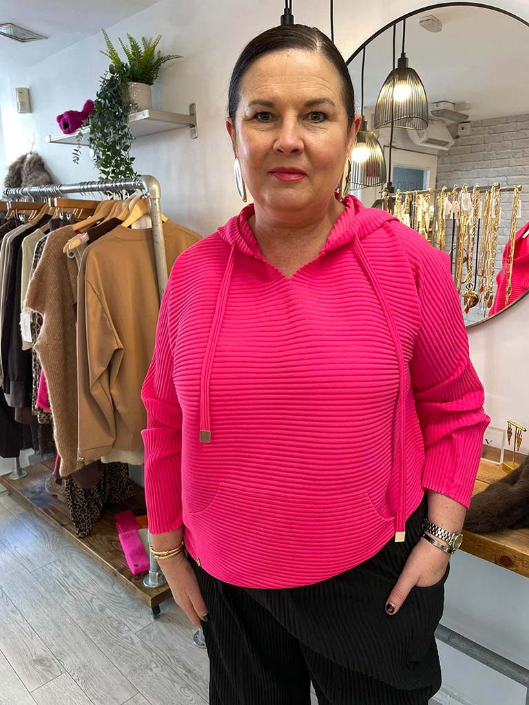 Malissa J Pleat Hoodie - Pink