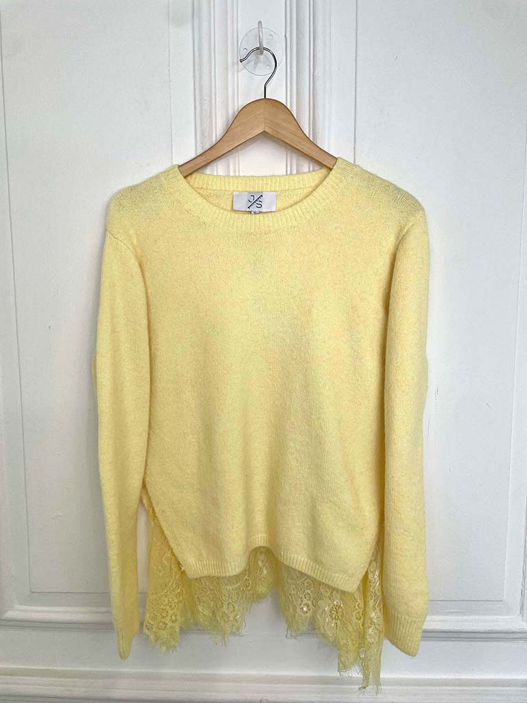 Lace Trim Knit - Lemon
