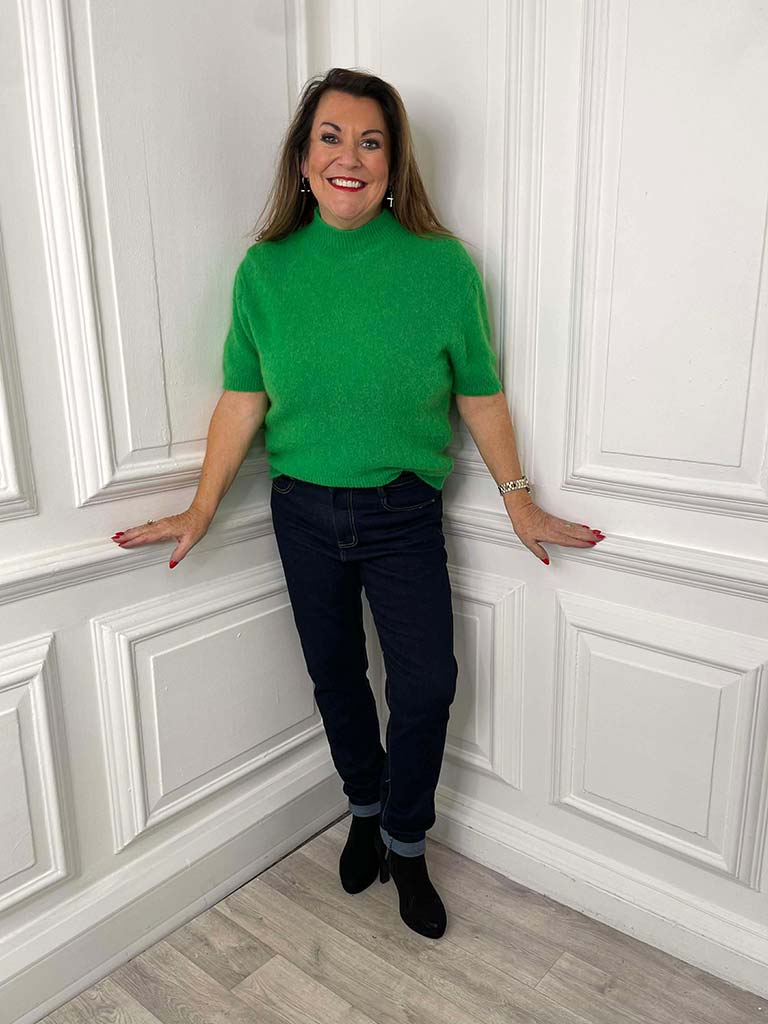 High Neck Short Sleeve Knit - Clover