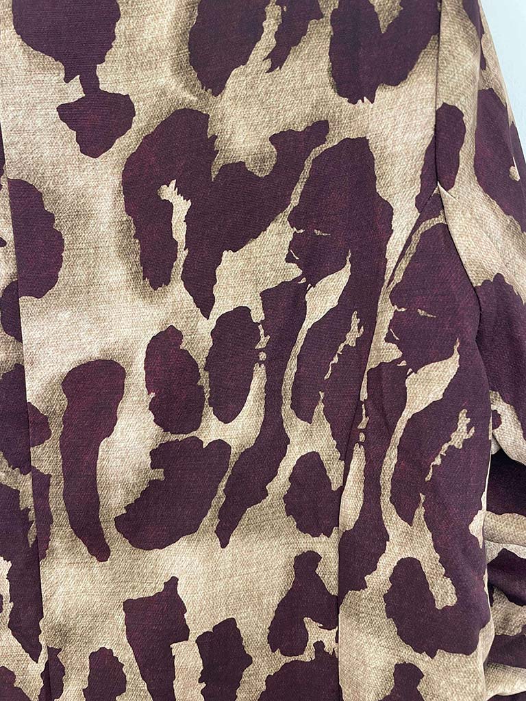 Abstract Animal Print Blazer - Plum
