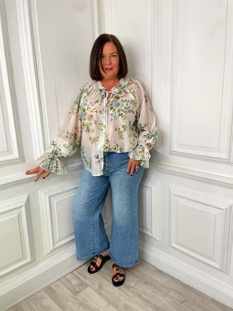 Wildflower Frill Blouse - Parchment