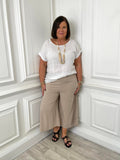 Linen Mix Culottes - Hessian