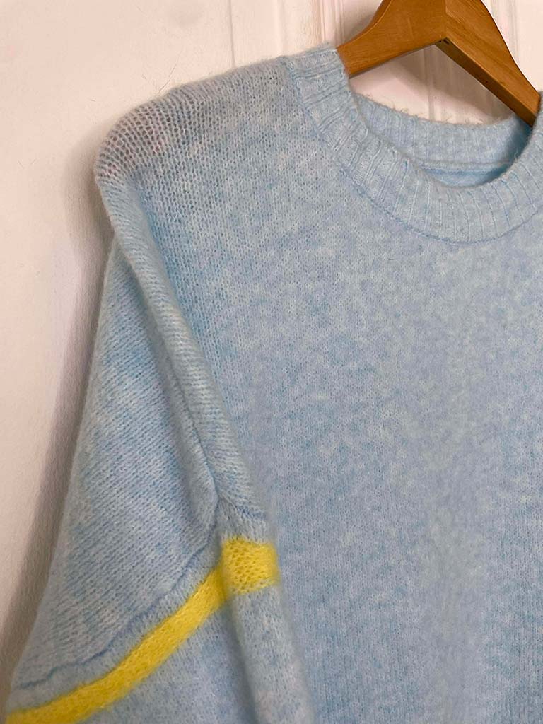 Contrast Stripe Knit - Sky