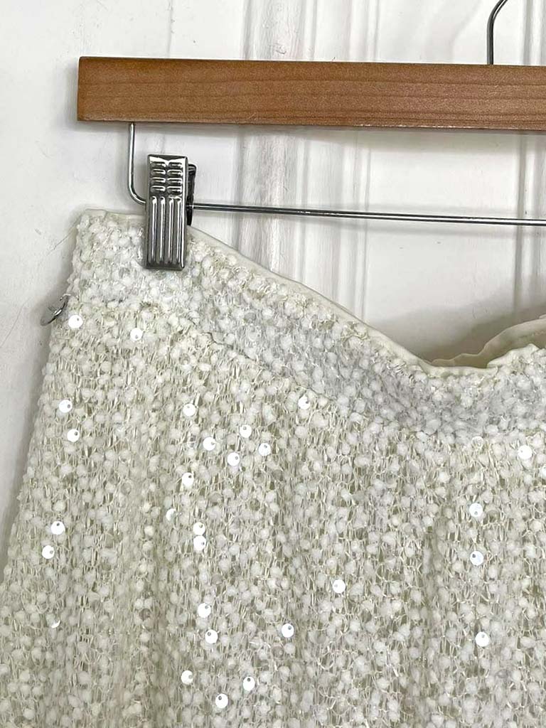 Malissa J Textured Sequin Trousers - Cream