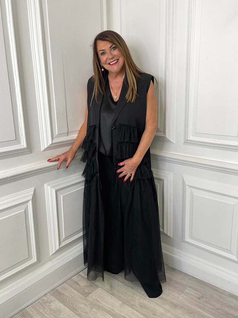 Malissa J Long Tulle Waistcoat