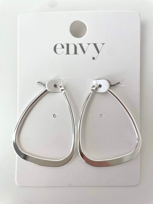 Envy Reuleaux Hoop Earrings - Silver