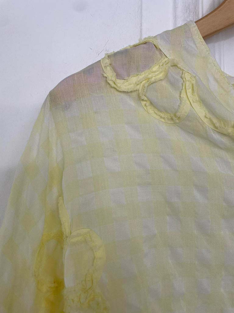 Gingham Floral Shirt - Lemon