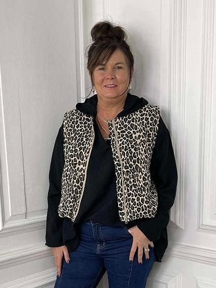 Bubble Hem Gilet - Leopard