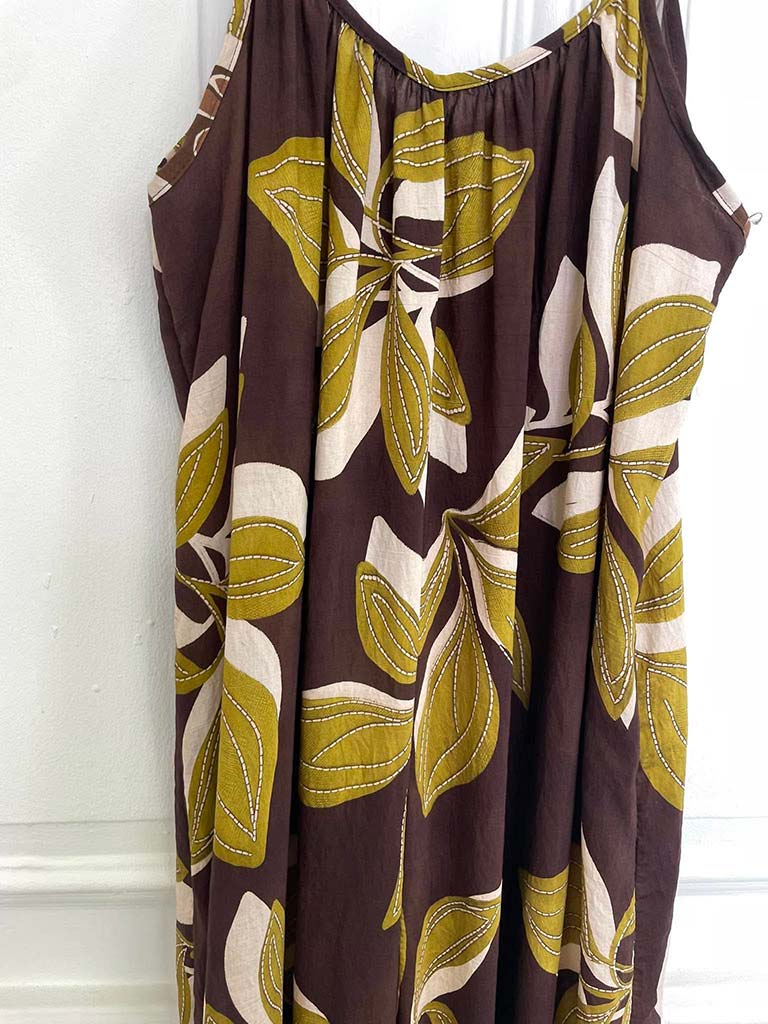 Botanical Escape Jumpsuit - Chocolate