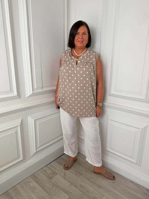 Dotty Tank Top - Mocha