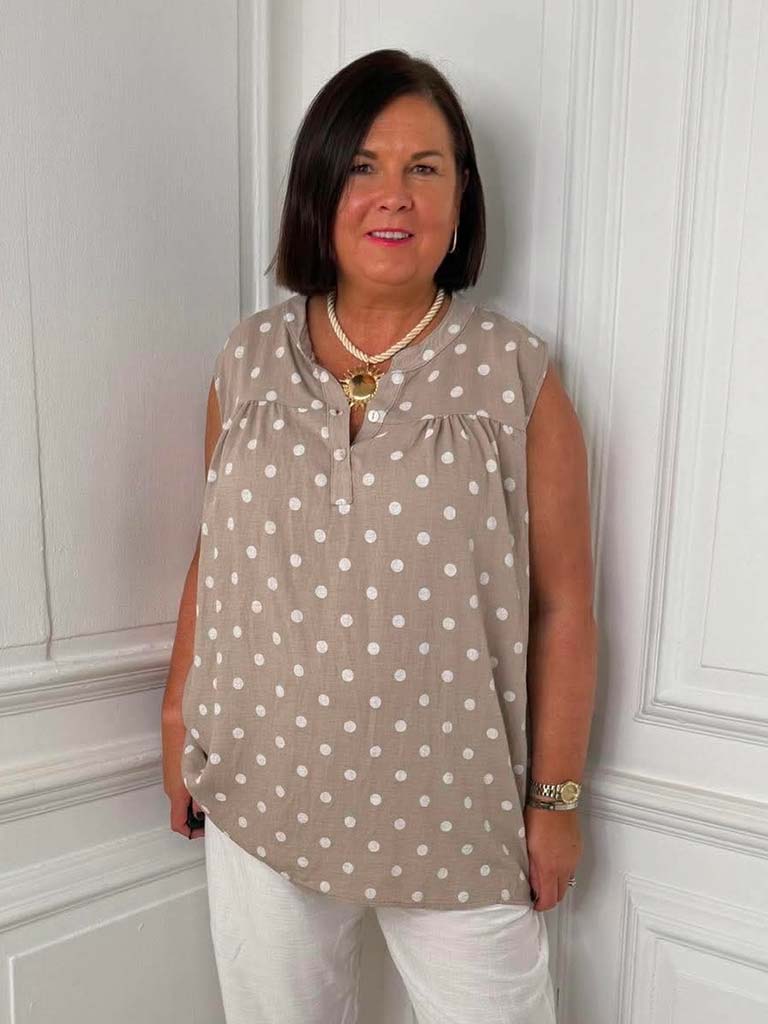 Dotty Tank Top - Mocha
