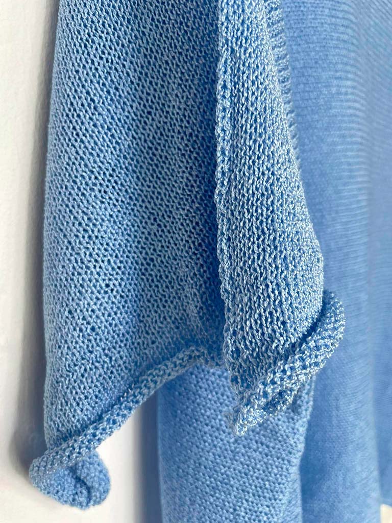 Exposed Edge Boxy Knit - Sky