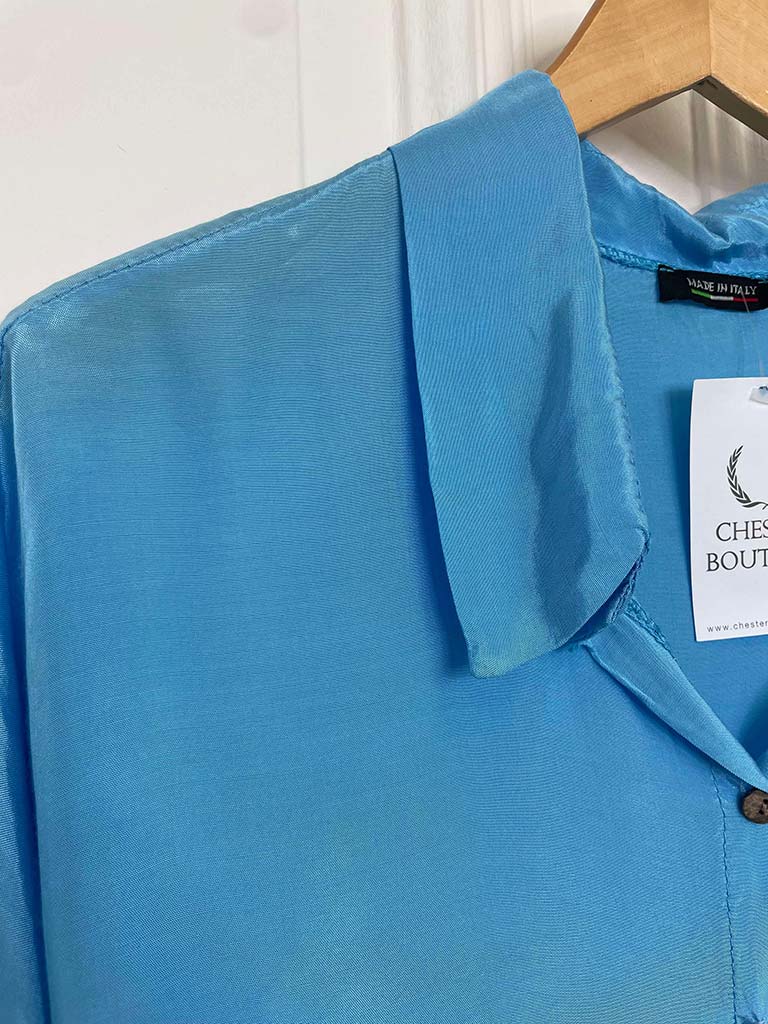 Silk Feel Classic Shirt - Azure