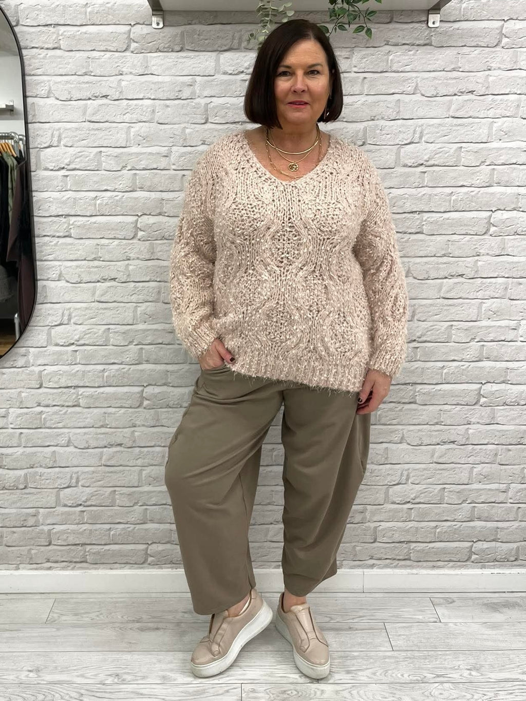 Malissa J Shaggy Shimmer Knit - Blush