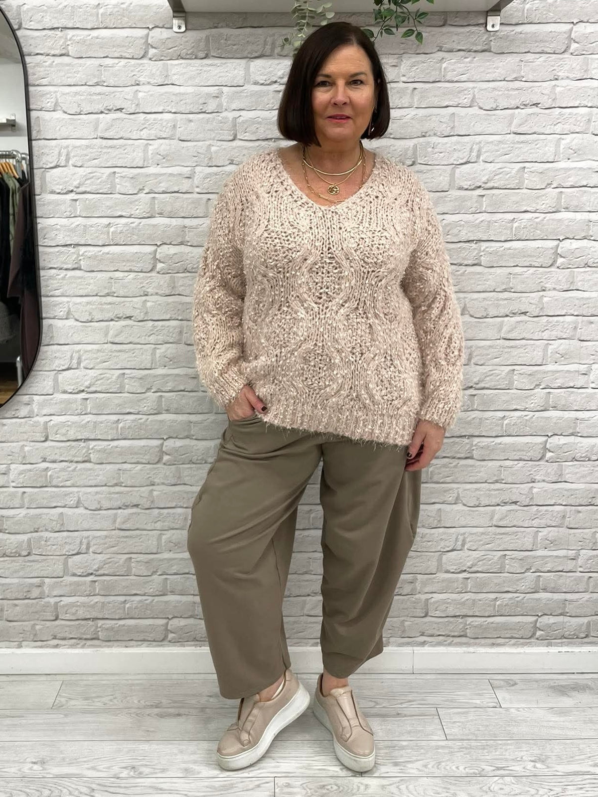 Malissa J Shaggy Shimmer Knit - Blush
