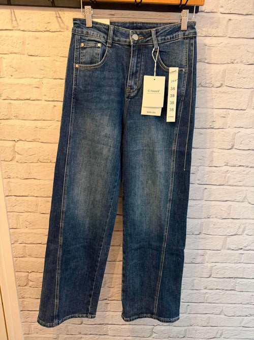G-Smack Curved Seam Wide Leg Jeans - Classic Blue