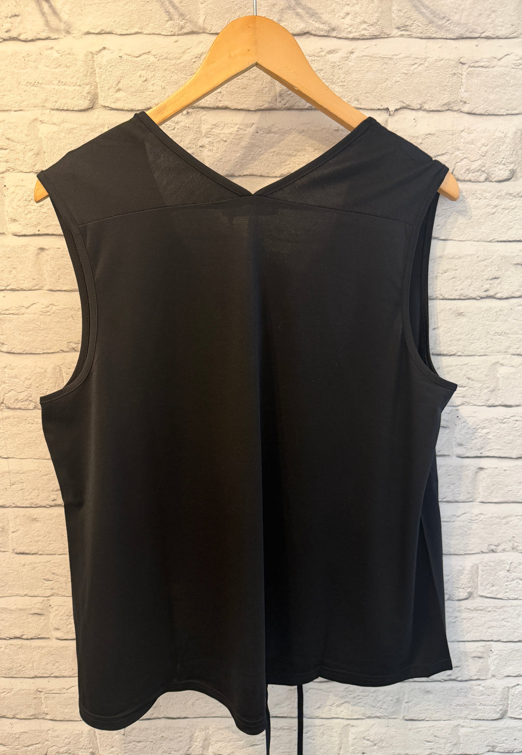 Malissa J Silk Feel Drawstring Vest - Black