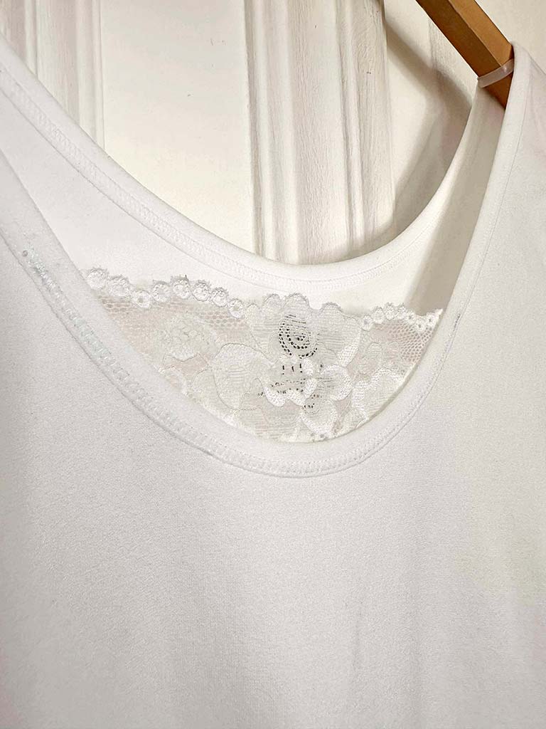 Seamless Lace Basic Vest - White