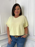 Boxy Drop Shoulder Knit - Lemon