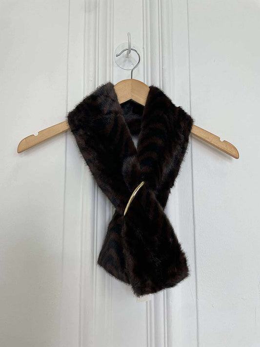 Malissa J Faux Fur Collar - Swirl