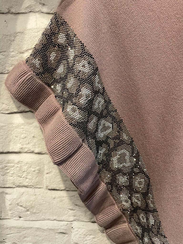 Malissa J Embellished Knit & Scarf - Stone