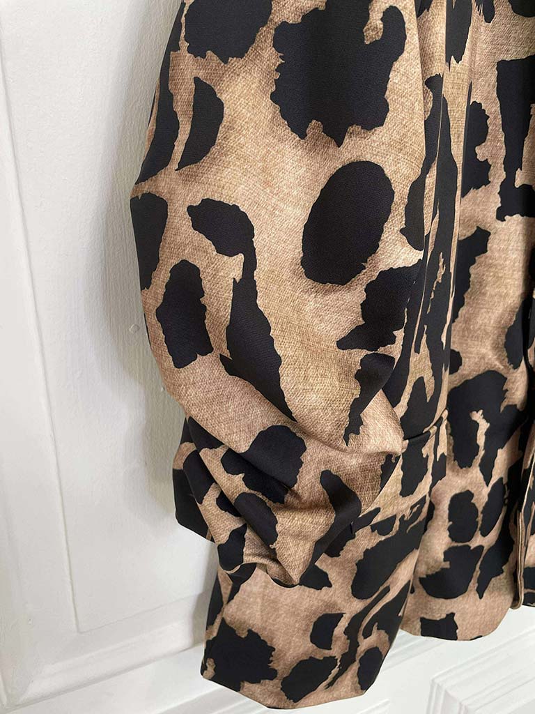Abstract Animal Print Blazer - Black