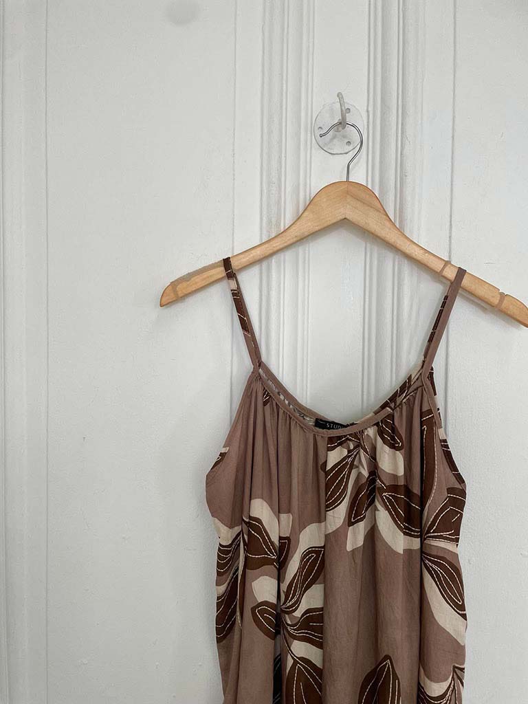 Botanical Escape Jumpsuit - Mocha