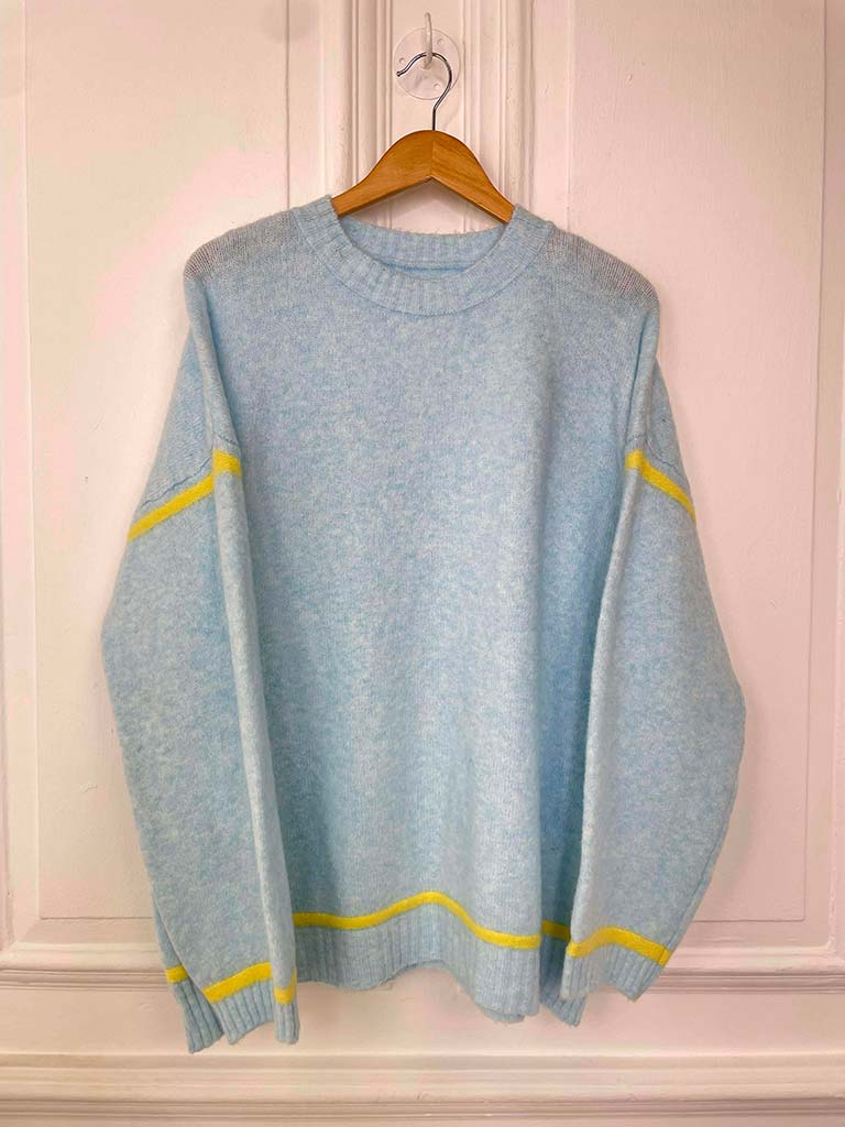 Contrast Stripe Knit - Sky