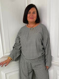 Gingham Tie Side Top - Khaki