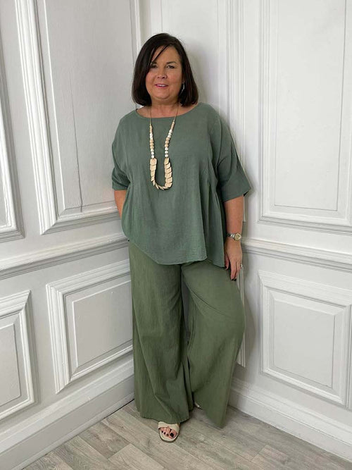 Cotton Smock Top - Khaki