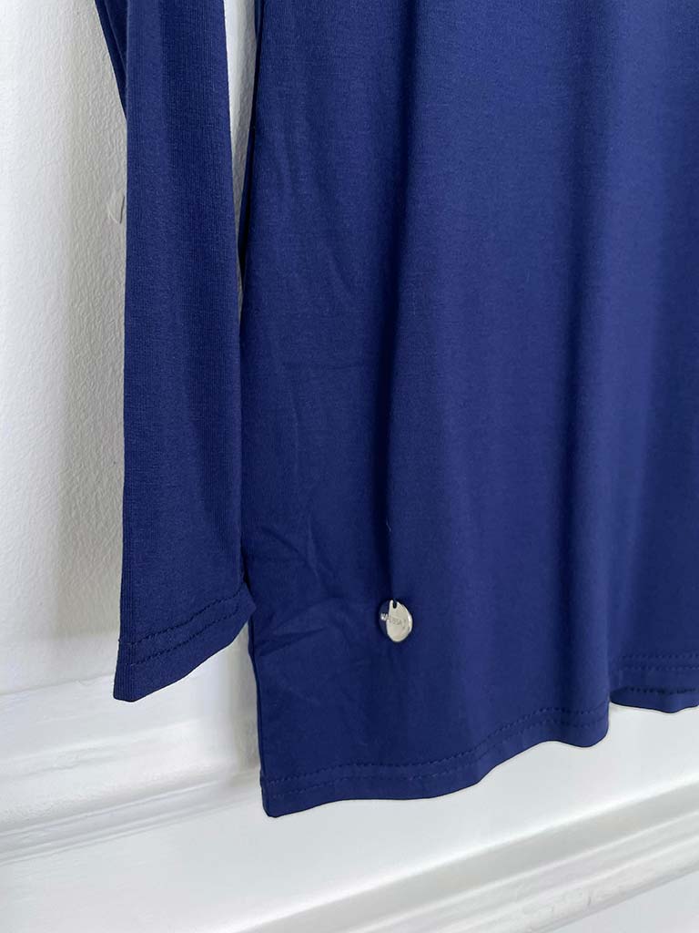 Malissa J Long Sleeve Basic Top - Navy