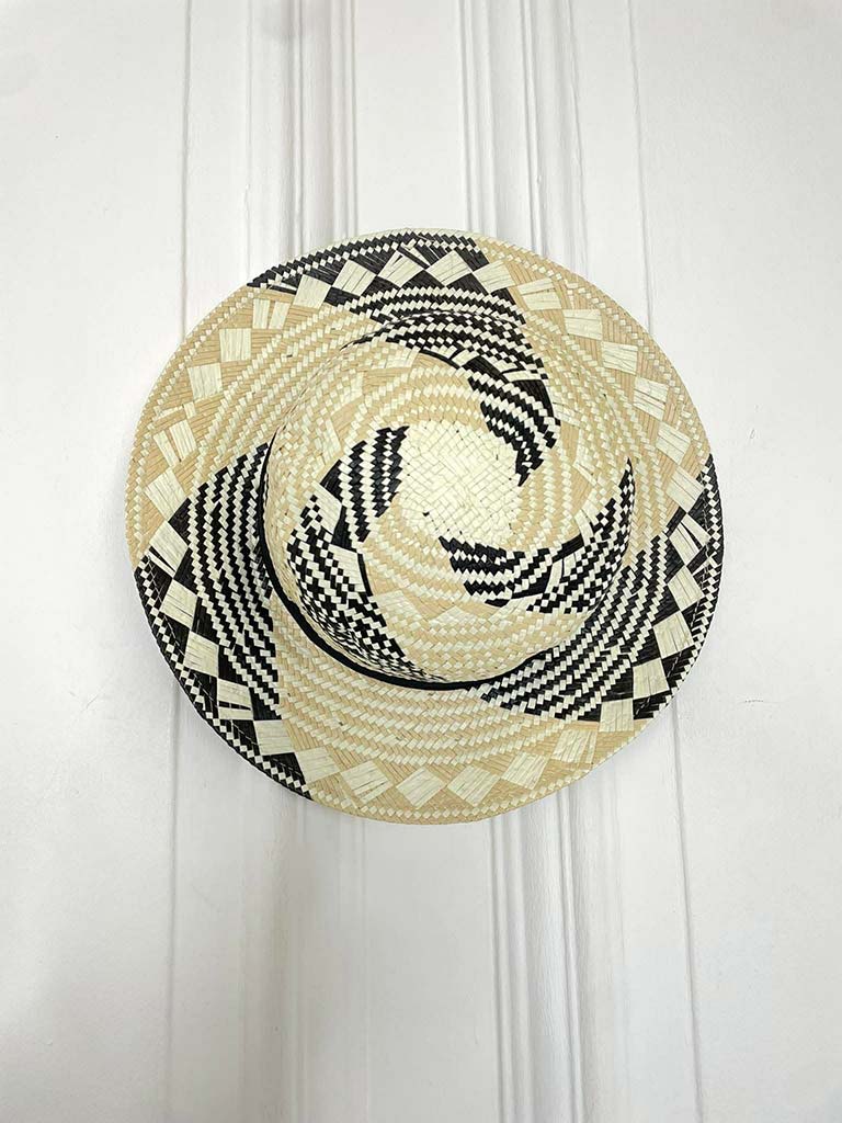 Malissa J Abstract Straw Hat - Black