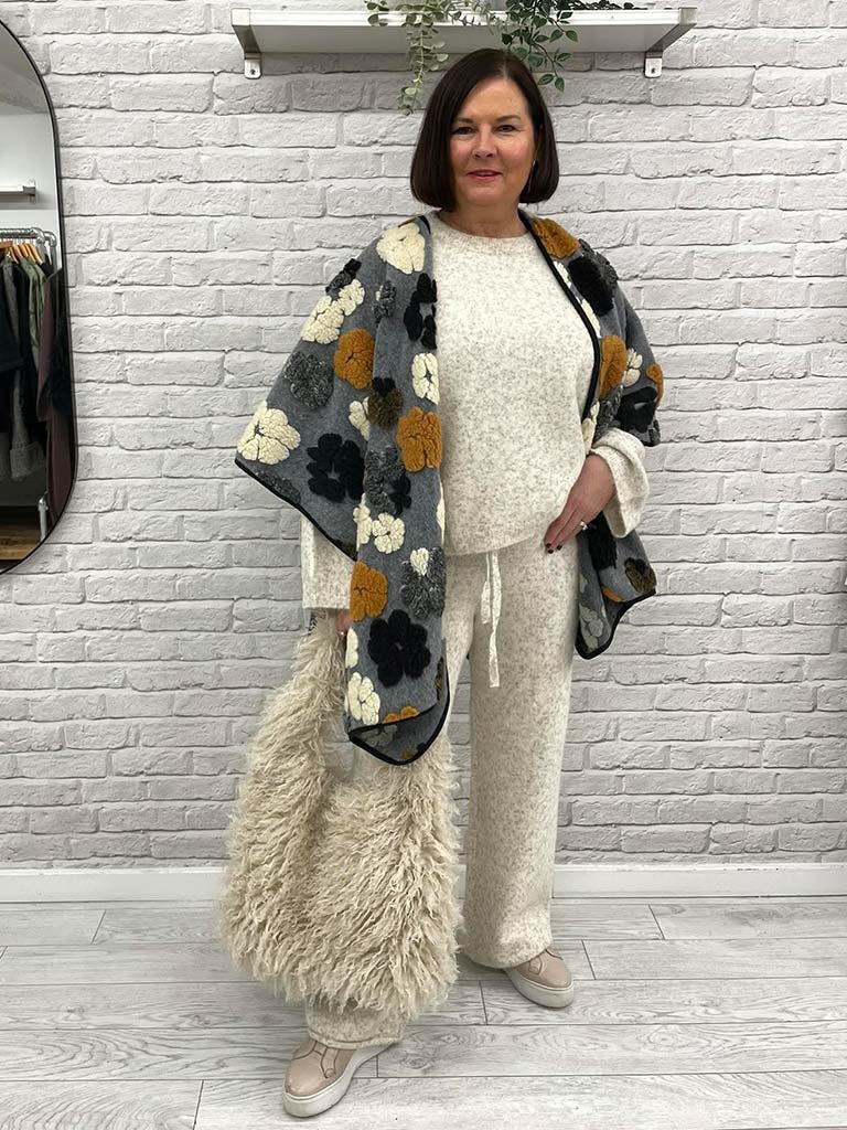Malissa J Polar Fleece Flower Wrap