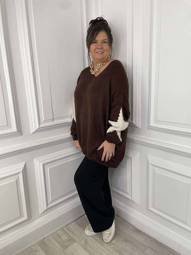 Star Patch Knit - Chocolate