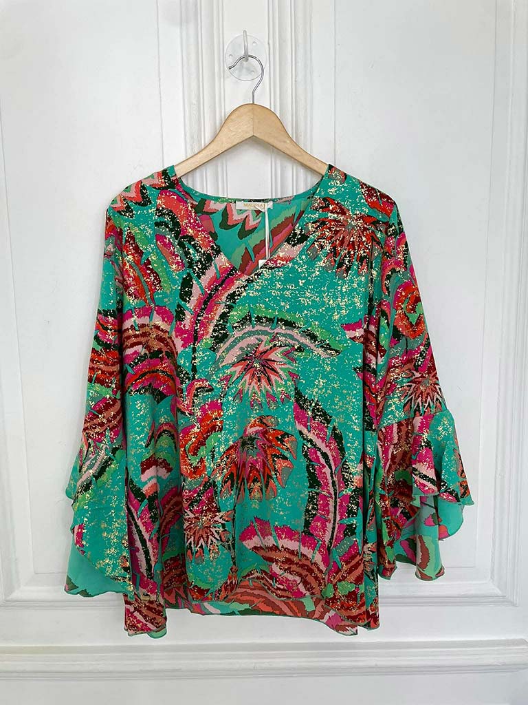 Malissa J Rio Flute Sleeve Top - Jade